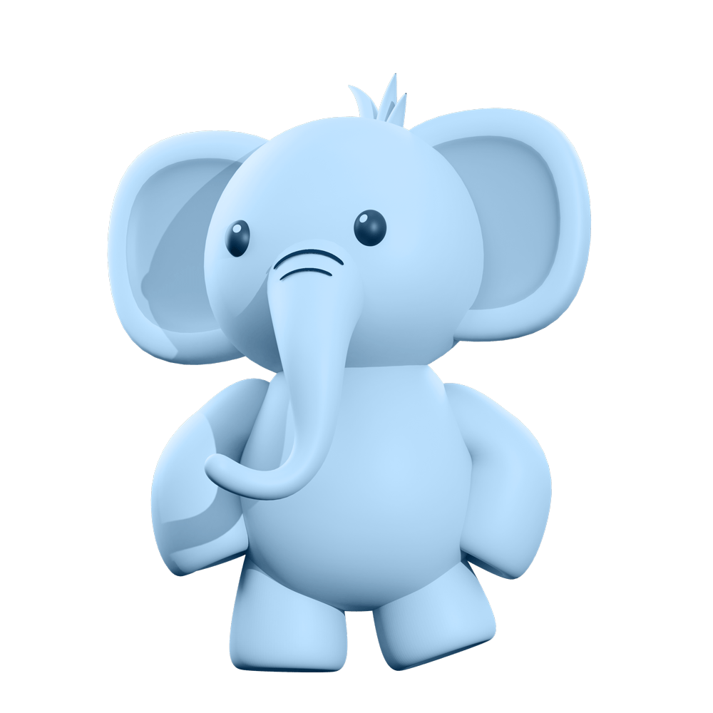 Pixi Fun Blue Elephant Looking Forward To Play Our New Games